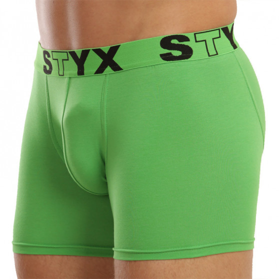 Boxer uomo Styx lungo sport elastico verde (U1069)