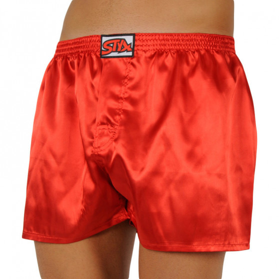 Boxer da uomo Styx classici elastici in raso rosso (C663)