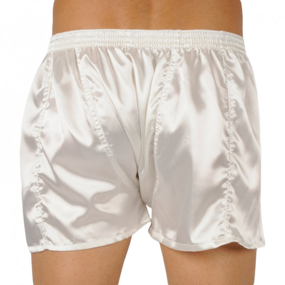 Boxer da uomo Styx classici elastici in raso bianco (C1061)