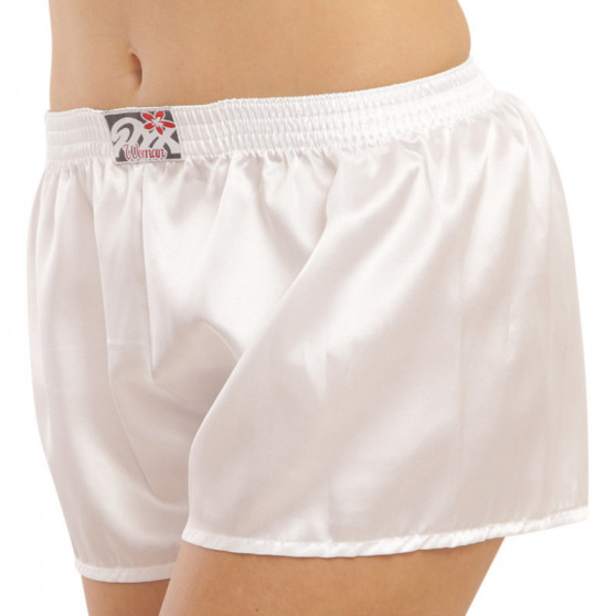 Boxer da donna Styx classici elastici in raso bianco (L1061)