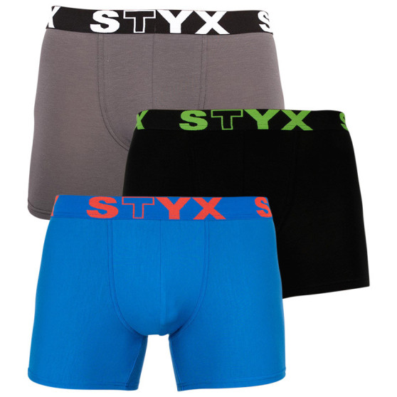 3PACK boxer uomo Styx lungo sportivo elastico multicolore (U9626763)