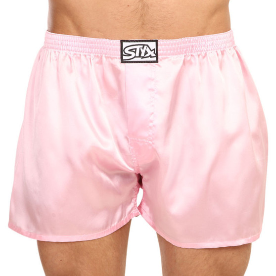 Boxer da uomo Styx classic rubber satin pink (C1160)