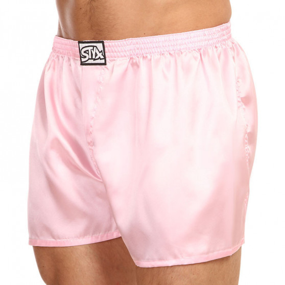 Boxer da uomo Styx classic rubber satin pink (C1160)