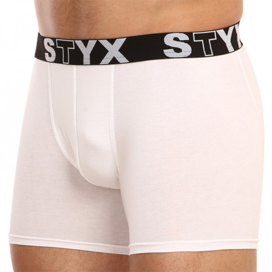 Boxer da uomo Styx lungo sportivo elastico bianco (U1061)