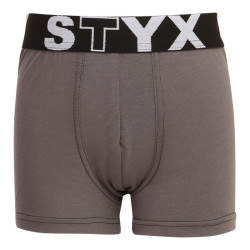 Boxer da bambino Styx elastico sportivo grigio scuro (GJ1063)