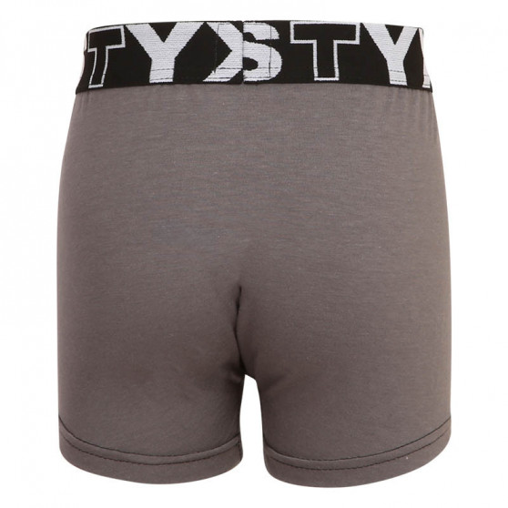 Boxer da bambino Styx elastico sportivo grigio scuro (GJ1063)