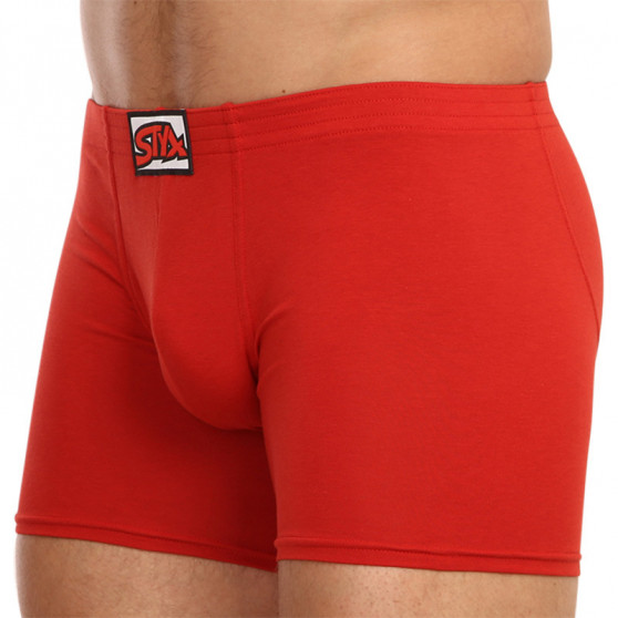 Boxer uomo Styx lungo classico elastico rosso (F1064)