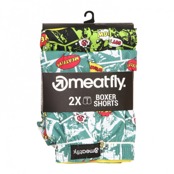 2PACK Boxer da uomo Meatfly multicolore (Agostino - green comics)