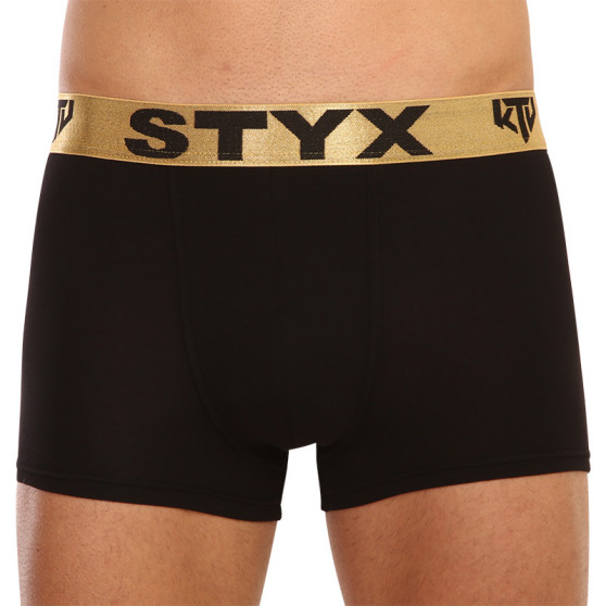 Boxer da uomo Styx / KTV sport elastico nero - elastico oro (GTZ960)