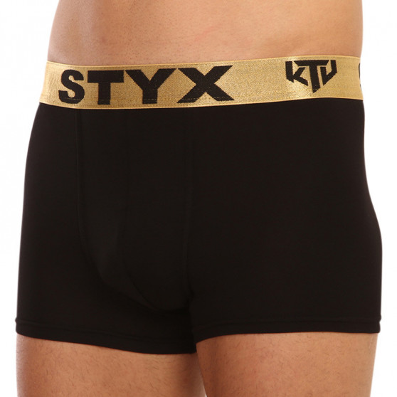 Boxer da uomo Styx / KTV sport elastico nero - elastico oro (GTZ960)