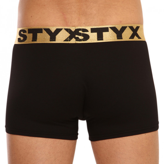 Boxer da uomo Styx / KTV sport elastico nero - elastico oro (GTZ960)