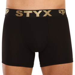 Boxer da uomo Styx / KTV lungo sport elastico nero - nero elastico (UTC960)