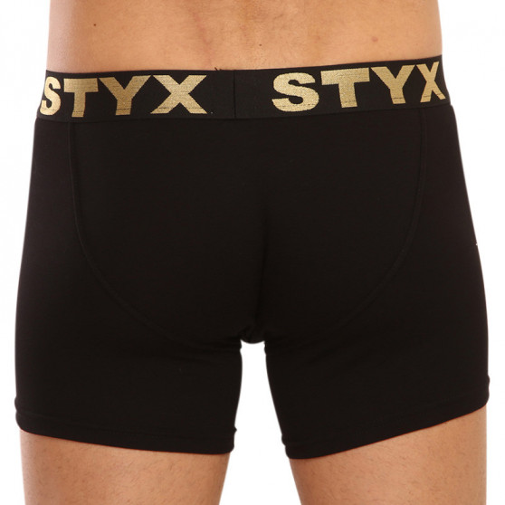 Boxer da uomo Styx / KTV lungo sport elastico nero - nero elastico (UTC960)