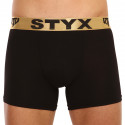 Boxer da uomo Styx / KTV lungo sport elastico nero - elastico oro (UTZ960)