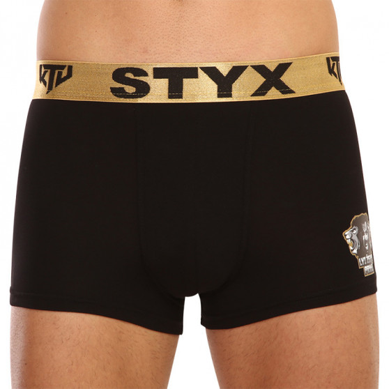 Boxer da uomo Styx / KTV sport elastico nero - elastico oro (GTZL960)