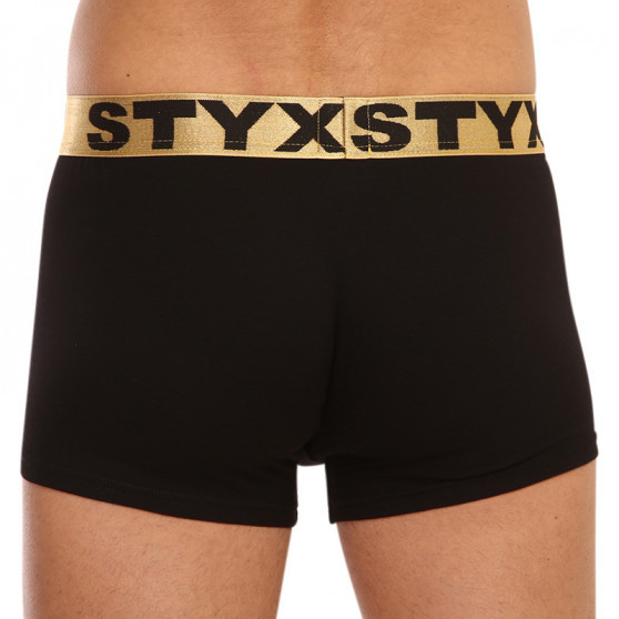 Boxer da uomo Styx / KTV sport elastico nero - elastico oro (GTZL960)