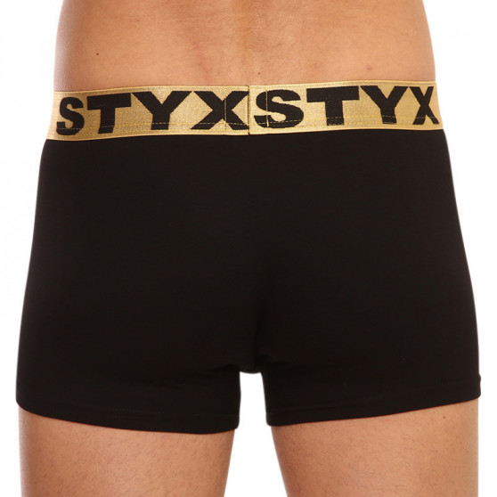 Boxer da uomo Styx / KTV sport elastico nero - elastico oro (GTZK960)