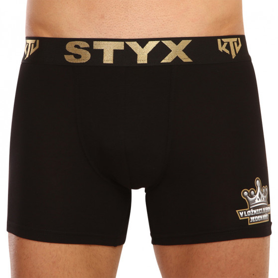 Boxer da uomo Styx / KTV lungo sport elastico nero - nero elastico (UTCK960)