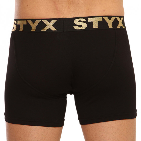 Boxer da uomo Styx / KTV lungo sport elastico nero - nero elastico (UTCK960)