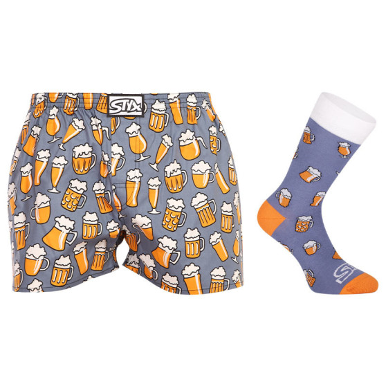 Boxer da uomo art classic rubber e calzini Styx beer (AH1357)