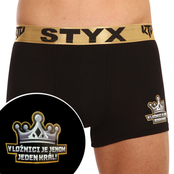 Boxer da uomo Styx / KTV sport elastico nero - elastico oro (GTZK960)