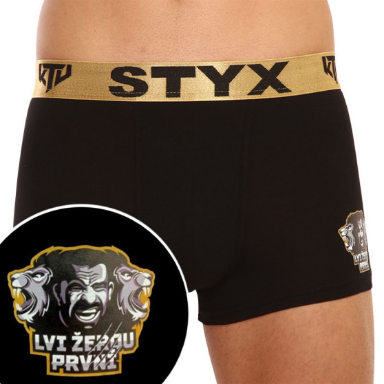 Boxer da uomo Styx / KTV sport elastico nero - elastico oro (GTZL960)