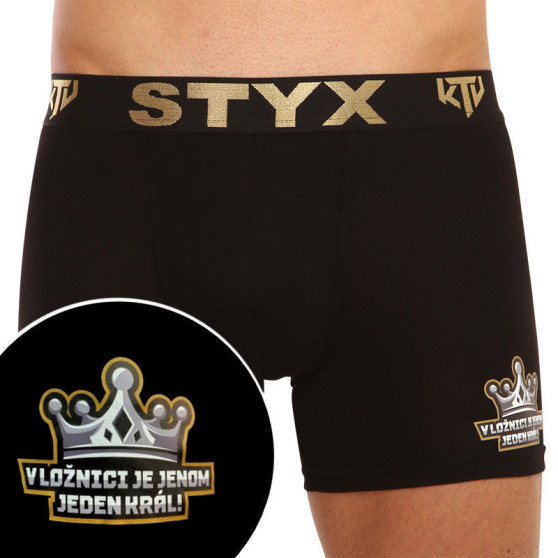 Boxer da uomo Styx / KTV lungo sport elastico nero - nero elastico (UTCK960)