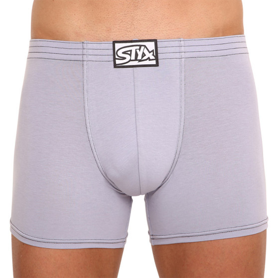 Boxer da uomo Styx lunghi classici in gomma grigio chiaro (F1067)