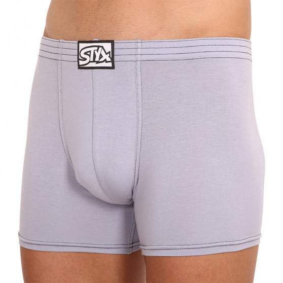 Boxer da uomo Styx lunghi classici in gomma grigio chiaro (F1067)