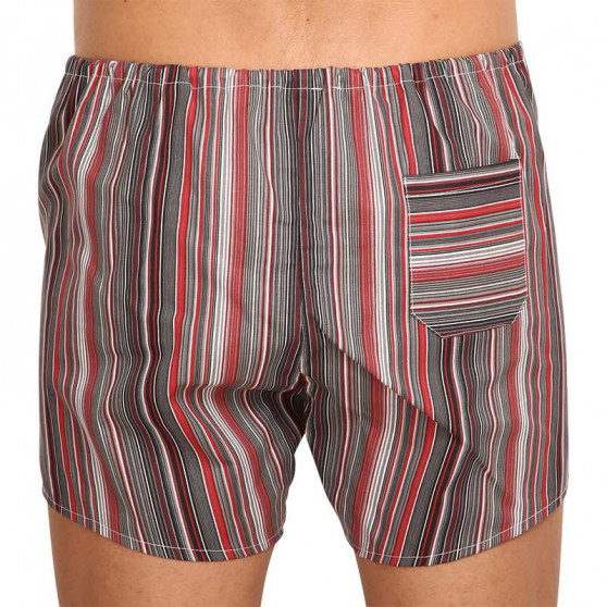 Boxer classici da uomo Foltýn rosso a righe extra oversize