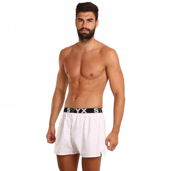 Boxer da uomo Styx sport elastico bianco (B1061)