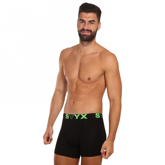 Boxer uomo Styx lungo sport elastico nero (U962)