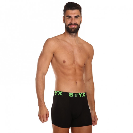 Boxer uomo Styx lungo sport elastico nero (U962)