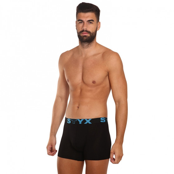 Boxer uomo Styx lungo sport elastico nero (U961)