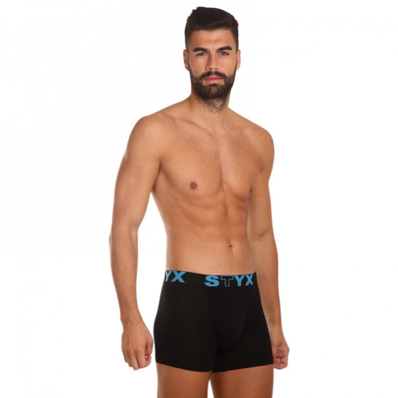 Boxer uomo Styx lungo sport elastico nero (U961)