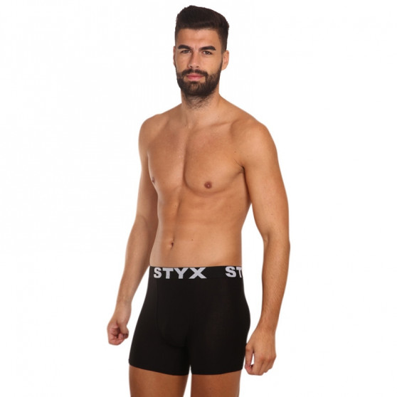 Boxer uomo Styx lungo sport elastico nero (U960)