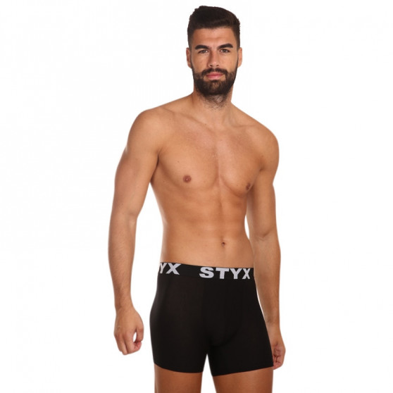 Boxer uomo Styx lungo sport elastico nero (U960)