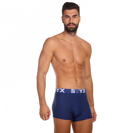 Boxer da uomo Styx elastico sportivo blu scuro (G968)