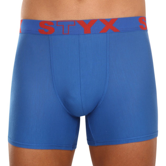 Boxer da uomo Styx lungo sport elastico blu (U967)