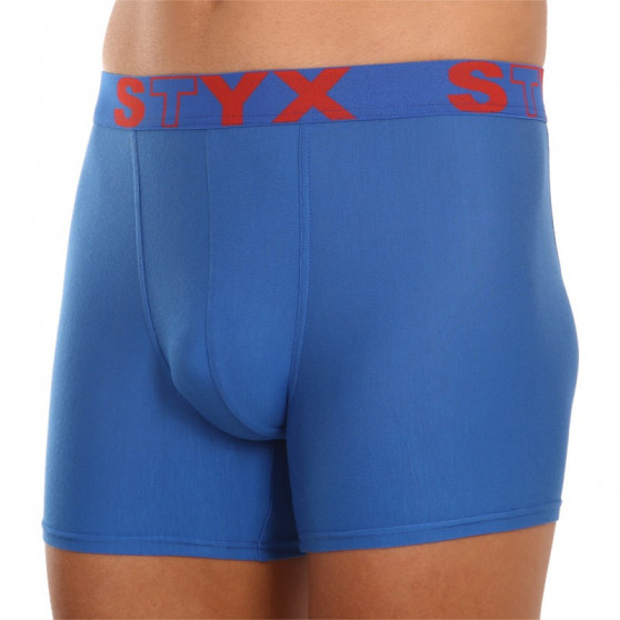 Boxer da uomo Styx lungo sport elastico blu (U967)