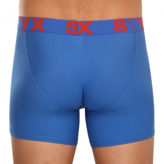 Boxer da uomo Styx lungo sport elastico blu (U967)