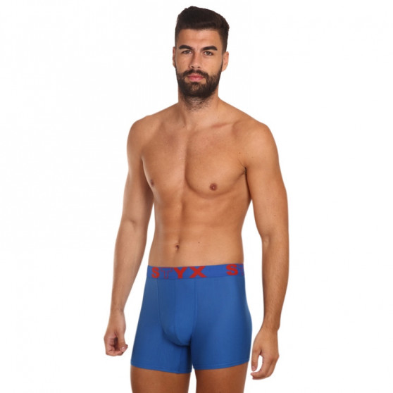 Boxer da uomo Styx lungo sport elastico blu (U967)