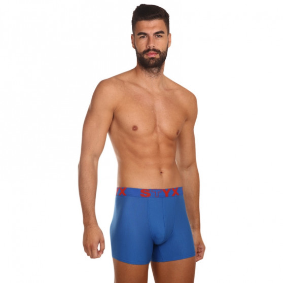 Boxer da uomo Styx lungo sport elastico blu (U967)