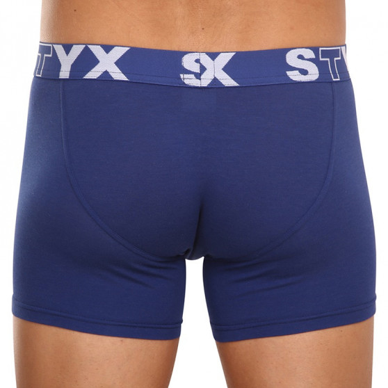 Boxer uomo Styx lunghi sportivi elastici blu scuro (U968)