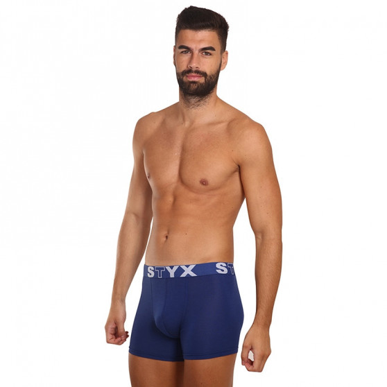 Boxer uomo Styx lunghi sportivi elastici blu scuro (U968)