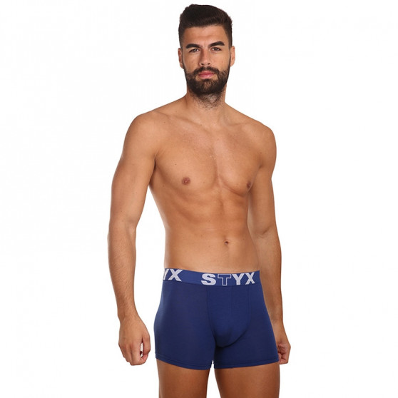 Boxer uomo Styx lunghi sportivi elastici blu scuro (U968)