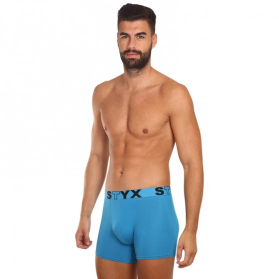 Boxer da uomo Styx lunghi sportivi elastici blu chiaro (U969)