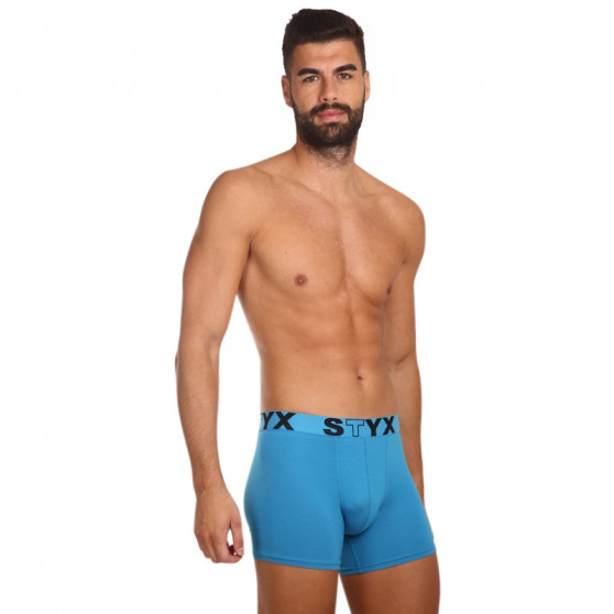 Boxer da uomo Styx lunghi sportivi elastici blu chiaro (U969)