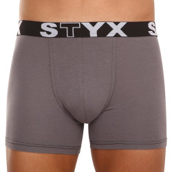 Boxer uomo Styx lungo sport elastico grigio scuro (U1063)