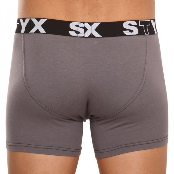 Boxer uomo Styx lungo sport elastico grigio scuro (U1063)